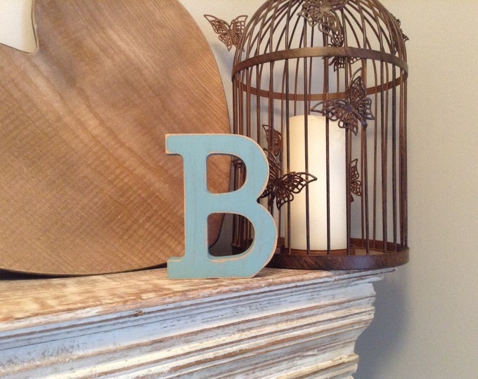 Wooden Letter B – Personalised Name Letter – Nursery Decoration Ideas – Rustic Room Décor – Rockwell Style – Decorative Wooden Sign - 15cm