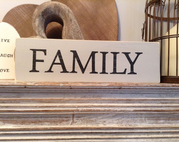 Large Wooden Sign - FAMILY - Rustic, Handmade, Shabby Chic