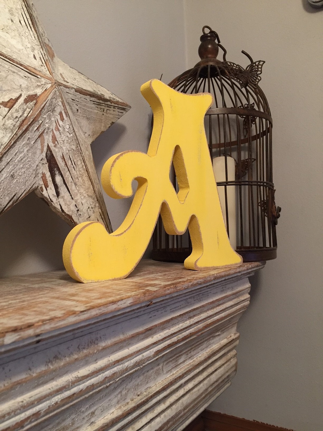 Painted Wooden Letter A Victorian Font Various Finishes and Colours