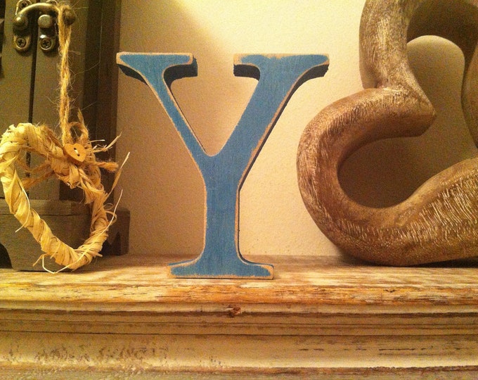 Wooden Letter 'Y' - 15cm - Georgian Font - various finishes, standing