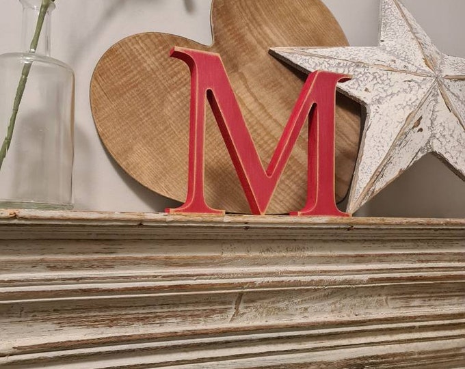 Wooden Letter M -  15cm - Georgian Font - various finishes, standing