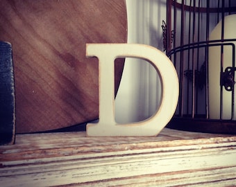 Handmade Wooden Letter D: 15cm Rockwell Font, Nursery Decor