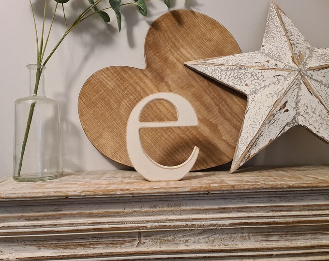 Wooden painted letter - e - Times Font - various finishes, standing - price per letter, lowercase