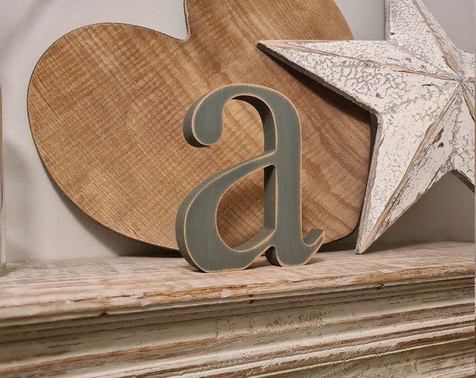 Wooden painted letter - a - Times Font - various finishes, standing - price per letter, lowercase