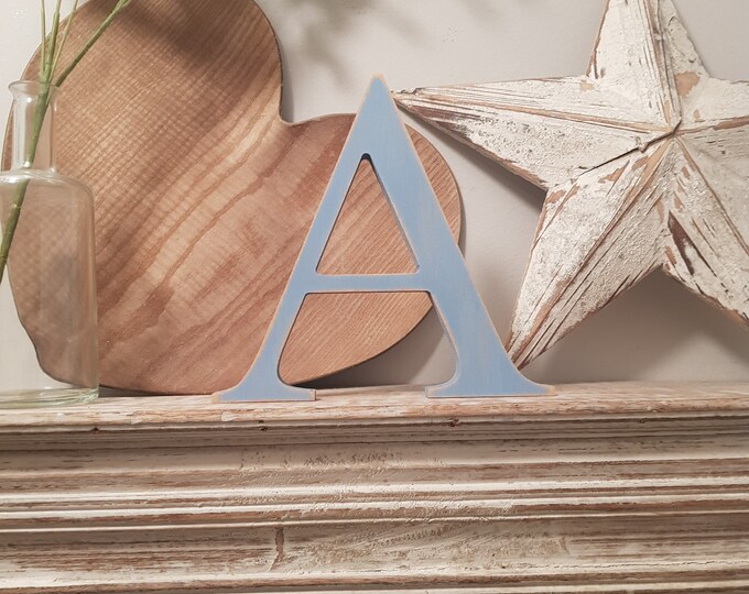 Wooden Letter A – Personalized Name Letter – Nursery Decoration Ideas – Rustic Room Décor – Georgian Style A – Decorative Wooden Sign, 15cm