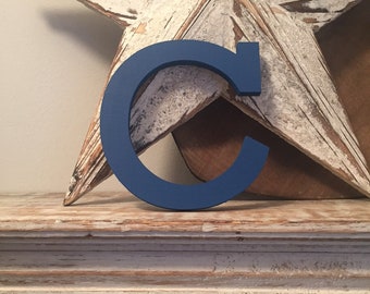 Hand-painted Wooden Letter C - Freestanding - Rockwell Font - Various sizes, finishes and colours - 15cm