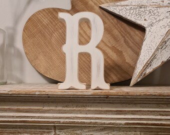 Painted Wooden Letter: Freestanding Nursery Decor (30cm)