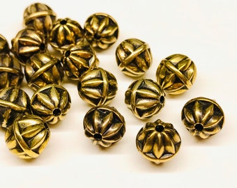 Solid Brass Round Brass Seamless Beads Raw Brass 1.5mm Hole 4 mm 100 Pcs