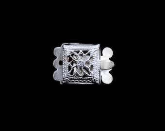 Vintage Sterling Silver Filigree Box Clasps Single Strand