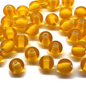 30pcs 9mm Vintage Sunny Marigold Yellow Acrylic Beads