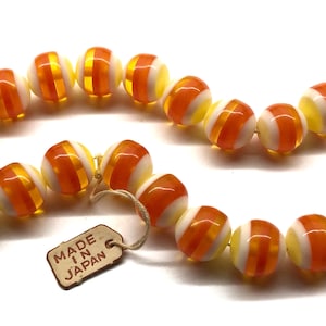 25pcs Vintage Large Orange Yellow Layered Lucite Beads Made in Japan