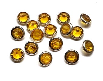 16pcs 7mm Vintage Swarovski Topaz Channel Set Crystal Rhinestones
