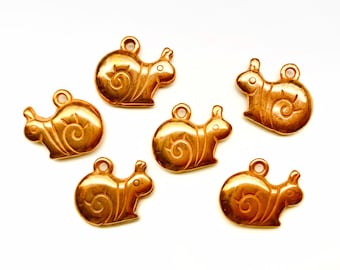 10pcs 20mm Vintage Copper Snail Charms Vintage Copper Plated Charms