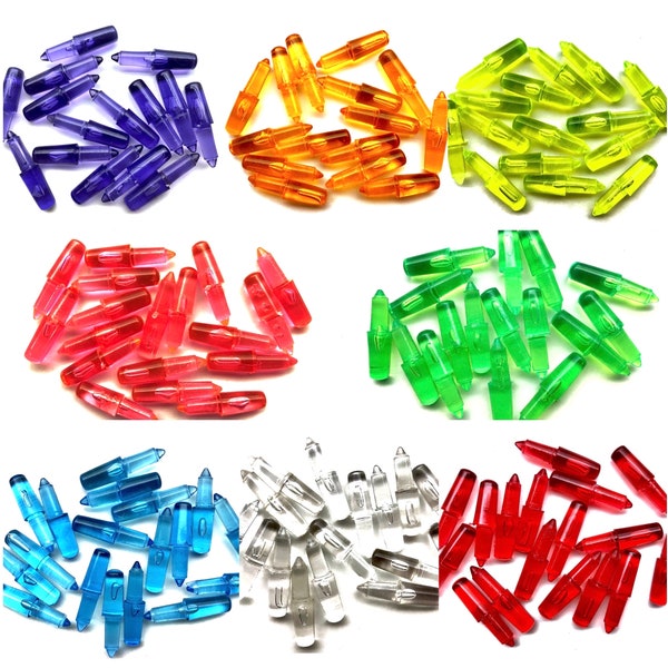 50pcs Choose Color Vintage Short Lite Brite Pegs Clear Blue Green Purple Pink Red Yellow Orange