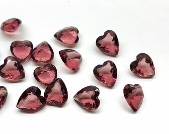 20pcs Small Vintage Purple Faceted Heart Rhinestones Point Back Unfoiled West German