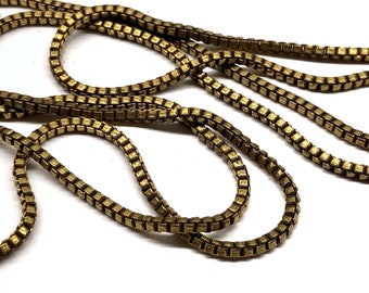 16" Brass Box Chain Necklaces with Clasp