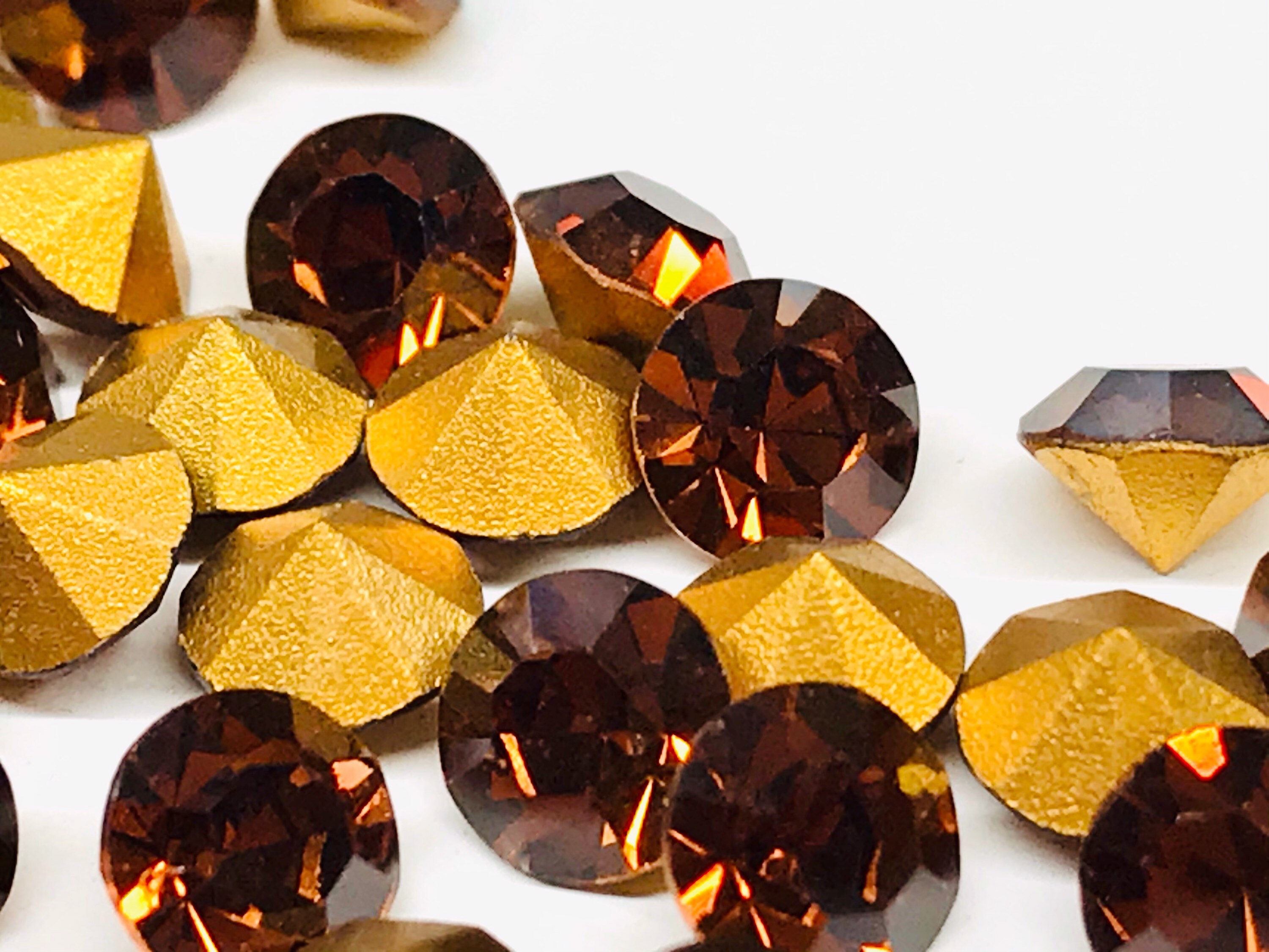 50pcs 24ss 5mm Vintage Swarovski Smoked Topaz Chantons