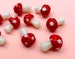 Small Red Lampwork Mushrooms Charms Mushroom Beads Glass 