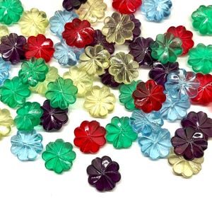 200pc Mixed Vintage Colorful Acrylic Flower Beads Bead Soup