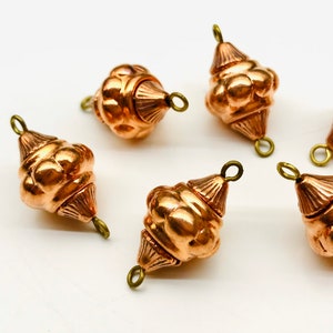 12pcs 23mm Vintage Ethnic Copper Beads Copper Bicone Connector Bead Jewelry Making