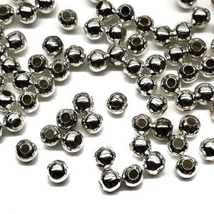 1000 pcs!!! 4mm Bulk Plain Round Small Silver Beads
