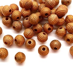 100pcs 6mm Vintage Textured Copper Spacer Beads Small Copper Spacer Beads Jewelry Making