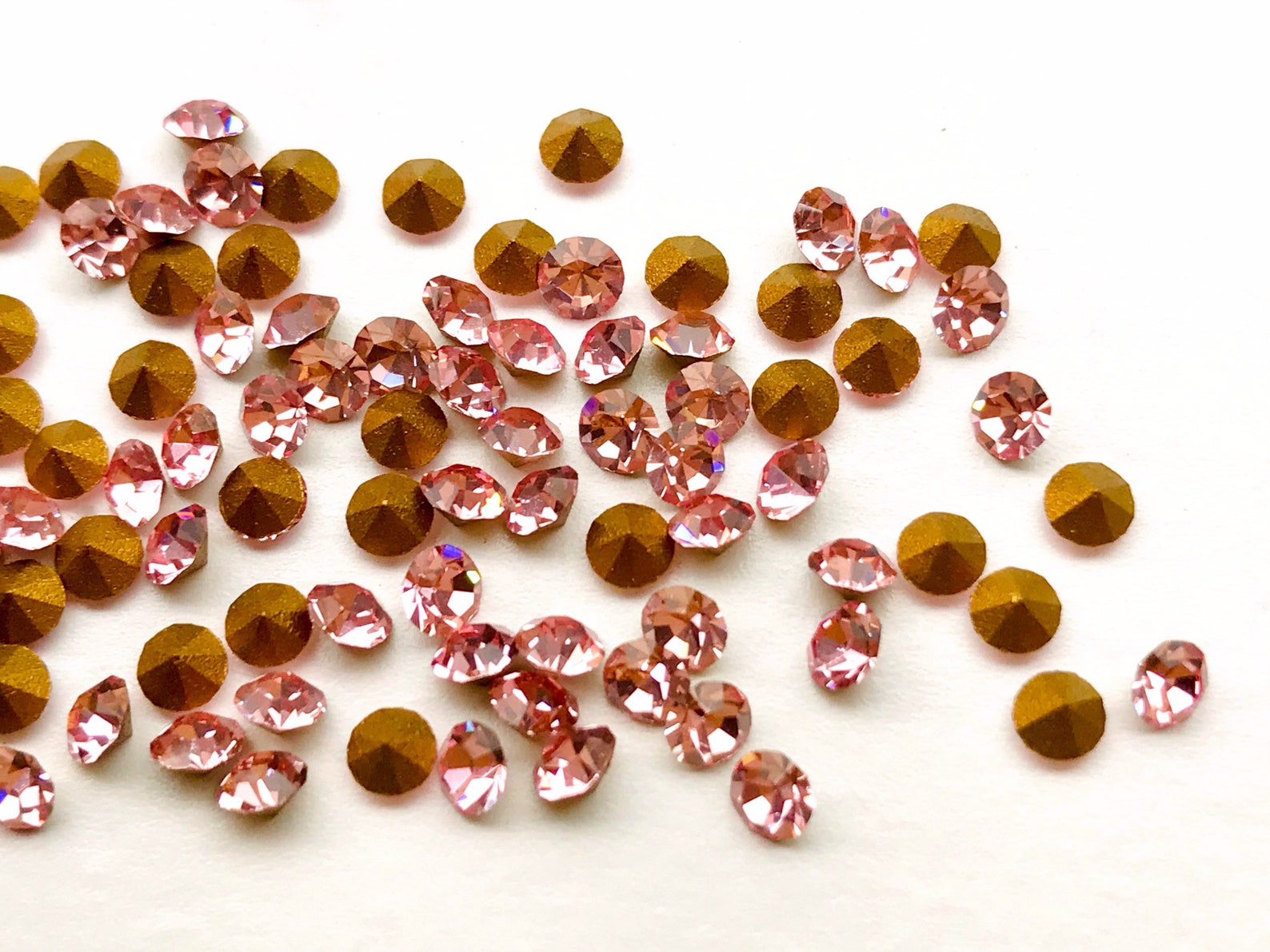 100pcs 3mm Vintage Swarovski Light Rose Rhinestones Art 1100 Small Pink ...