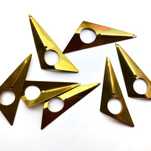 4pcs Vintage Gold Triangle Drops Earring Findings Charms Dangles Pendants 90’s