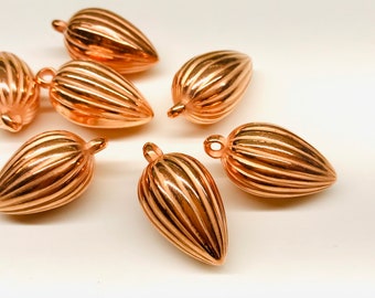 10pcs Large Vintage Copper Plated Drop Bead Copper Jewelry Making