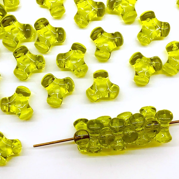 300 Lime Green Tri Beads - 11mm - Plastic Triangle Beads Chartreuse Green Bulk
