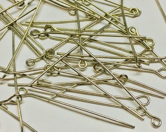 Wholesale 300 1" inch Stainless Steel Eye Pins, Eye Pins Silver Tone Eye Pins for Beading, Head Pins, Beading Supplies