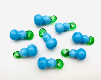 10pcs Mini Glass Lampwork Blue Glass Charms Vegetable Pendant Glass Gourd Pendant