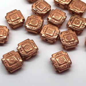 20pcs 10mm Vintage Square Copper Spacer Beads Jewelry Making