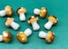 8pcs Small Brown Lampwork Mushrooms Charms Mushroom Beads Glass 