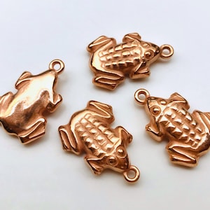 6pcs 20mm Vintage Copper Frog Charms Vintage Copper Plated Charms
