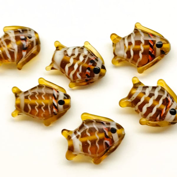 Vintage Glass Fish Beads Etsy