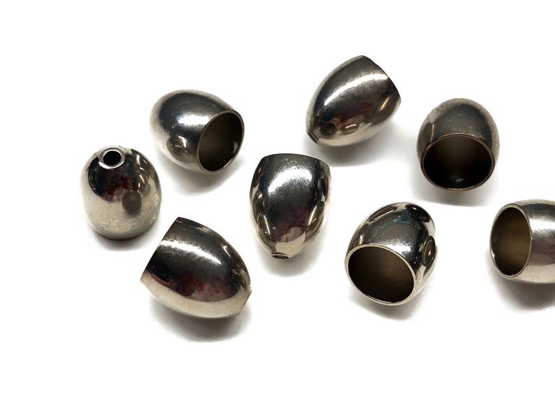 10 Vintage Silver Bead End Caps Tassel Caps Bead Caps New Old Stock image 1