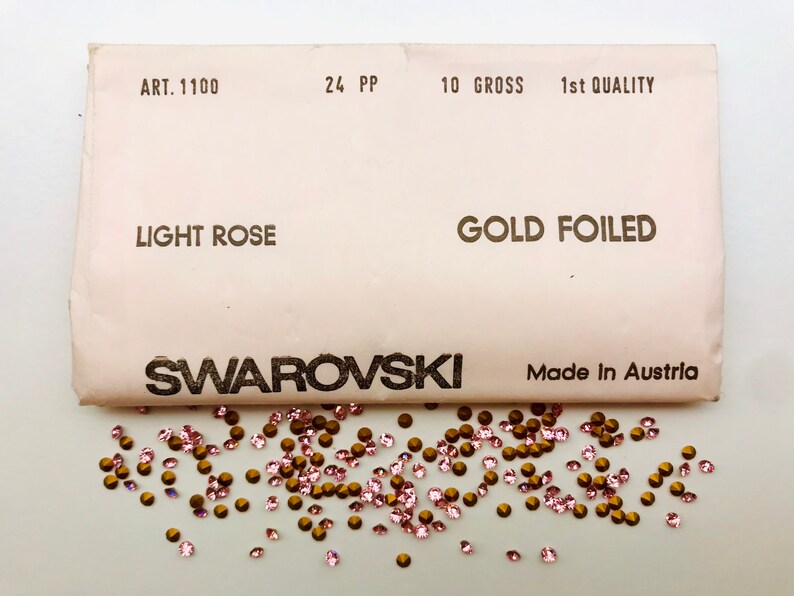 100pcs 3mm Vintage Swarovski Light Rose Rhinestones Art 1100 Small Pink ...