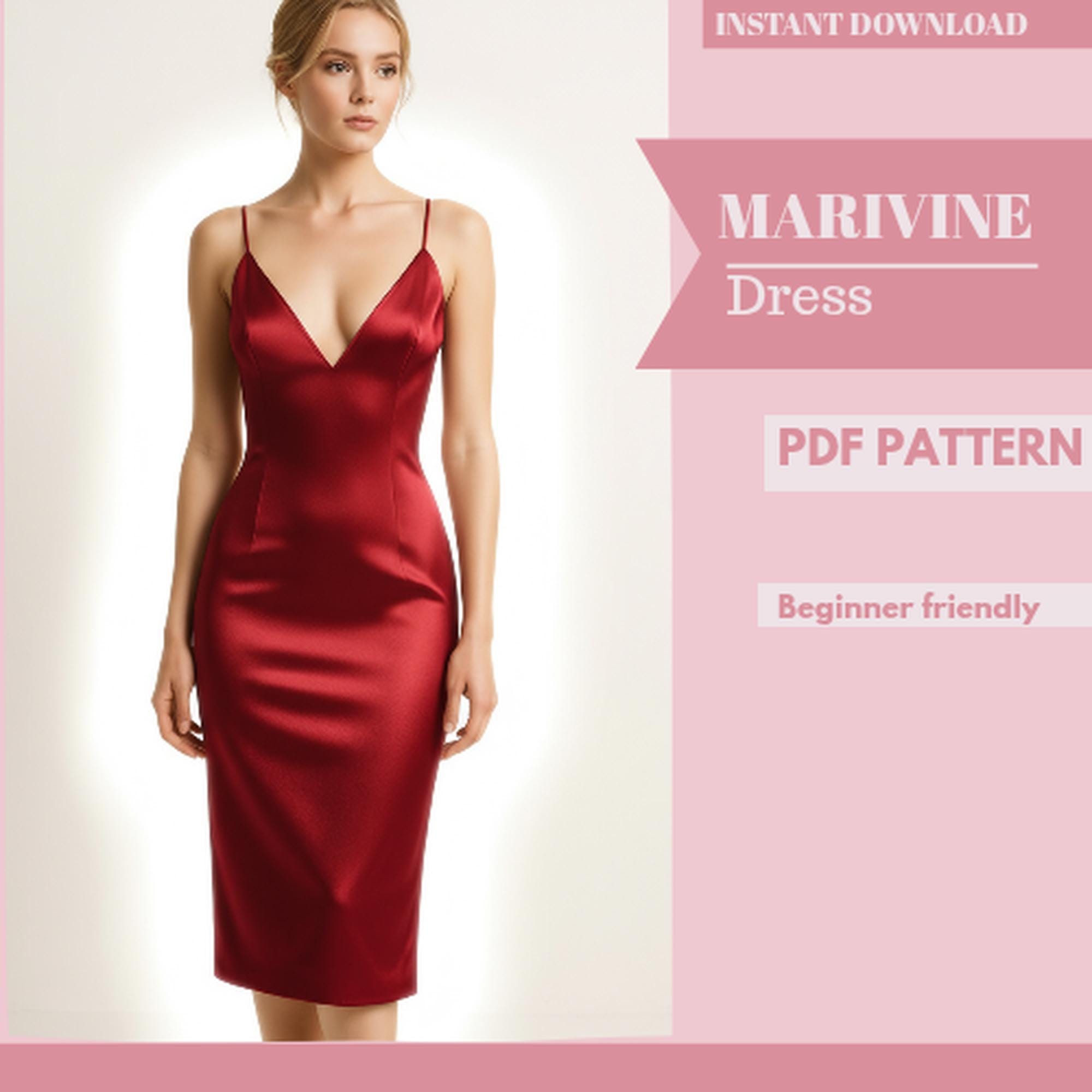 satin slip dress sewing pattern Simone Slip Pattern | Bias Cut Slip Dress Pattern