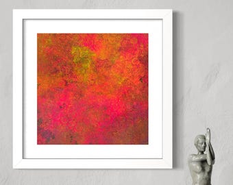 Original Colorful Abstract Painting, Pink Orange Wall Art, Modern Textured Artwork, Contemporary Boho Decor, Vibrant Minimalist Art