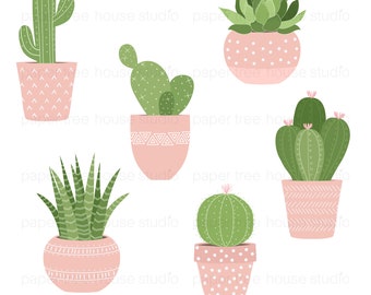 Cactus Clip Art. Cacti Clip art. Houseplant Clip Art. Nature Clip Art. Succulent Clip Art. Clipart. Vector File. Digital Download. ID 270