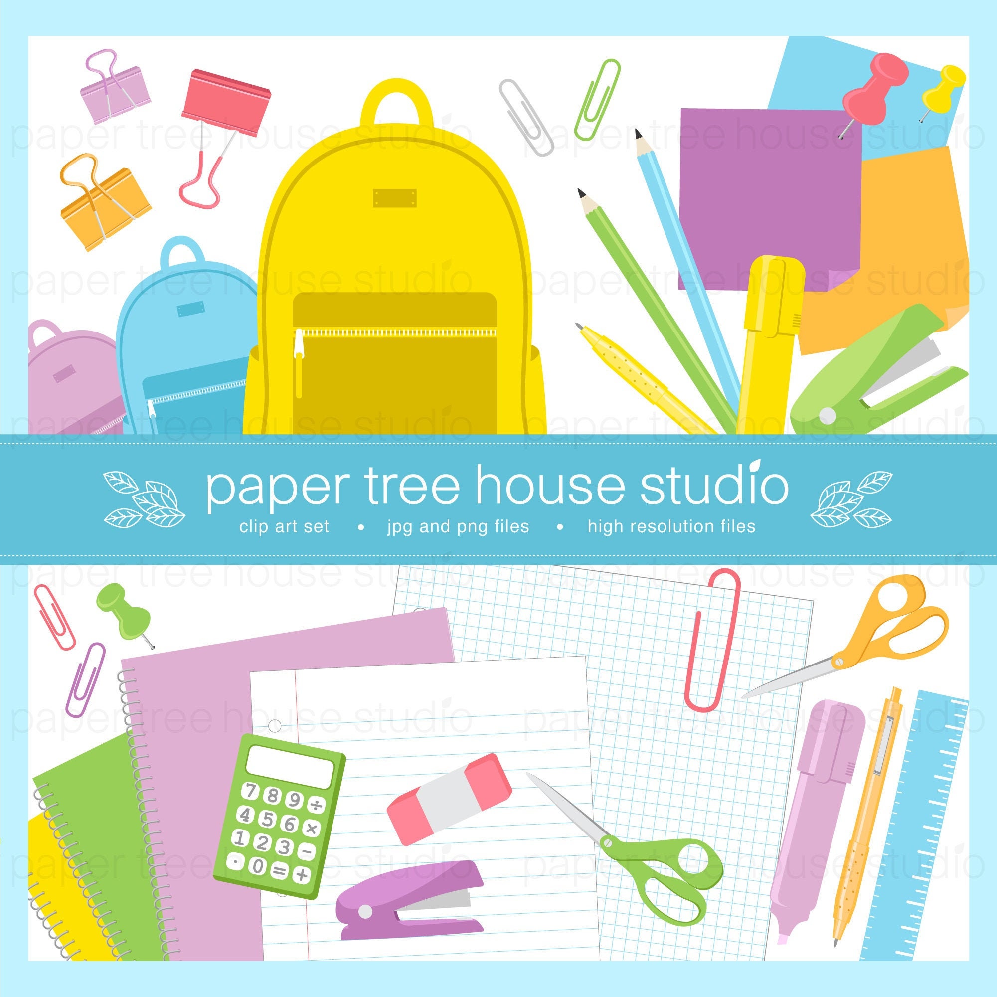 School Supplies Back To School Clip Art Set Clip Art Etsy School Supplies Back To School Clip Art Set Clip Art Etsy