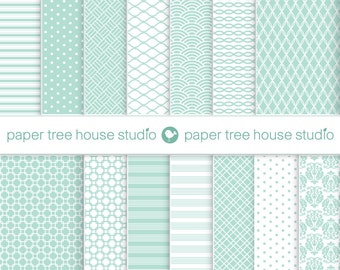 Mint Green Digital Paper. Shabby Chic Background. Mint Scrapbook Paper. Mint Wedding Paper. Mint Digital Download. Mint Green PNG.