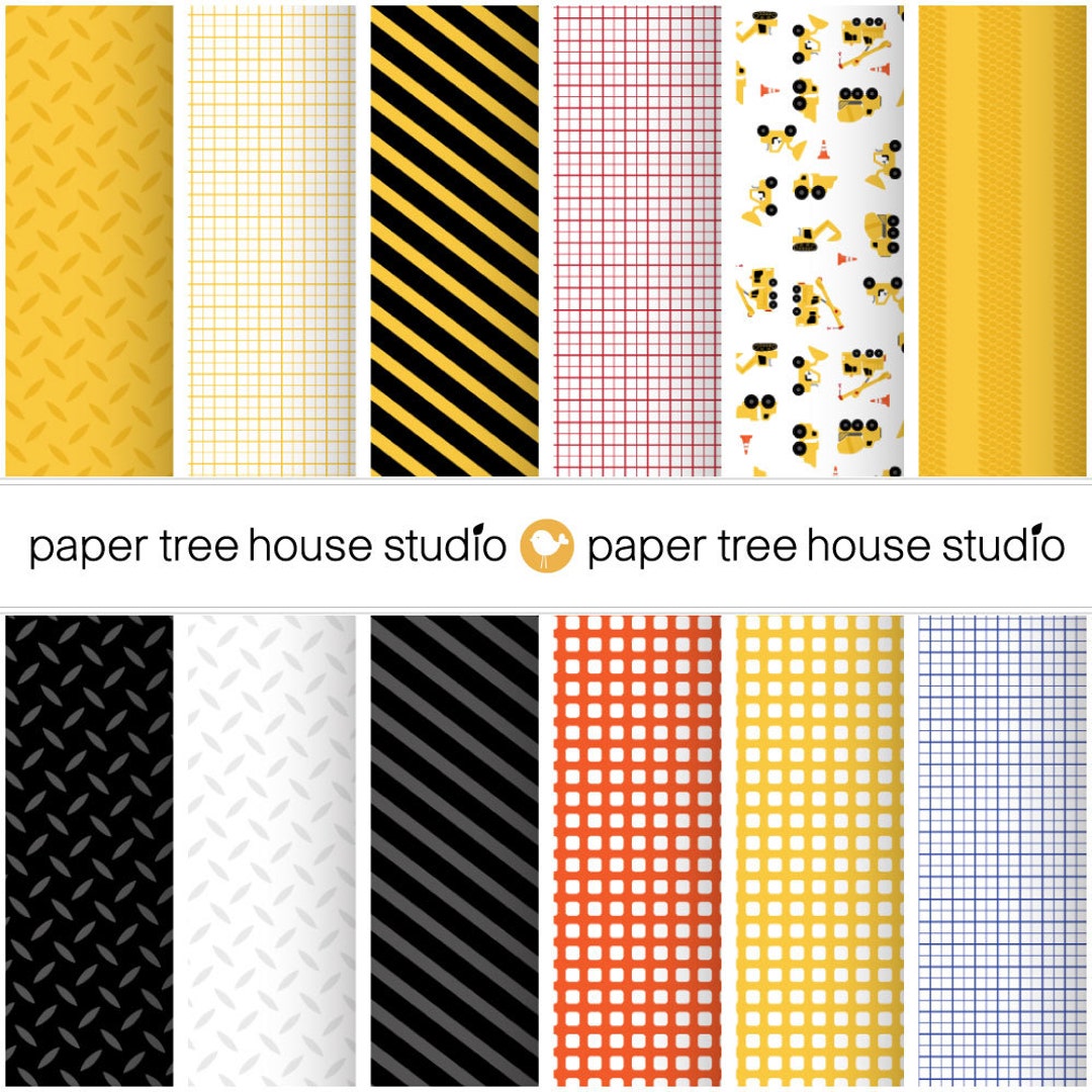 Construction Truck Digital Paper. Construction Scrapbook Paper ...