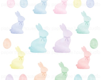 Watercolor Easter Clipart. Easter Clip Art. Bunny Clipart. Easter Egg Clip Art. Easter Rabbit. Digital Download. JPG File. PNG File. ID233