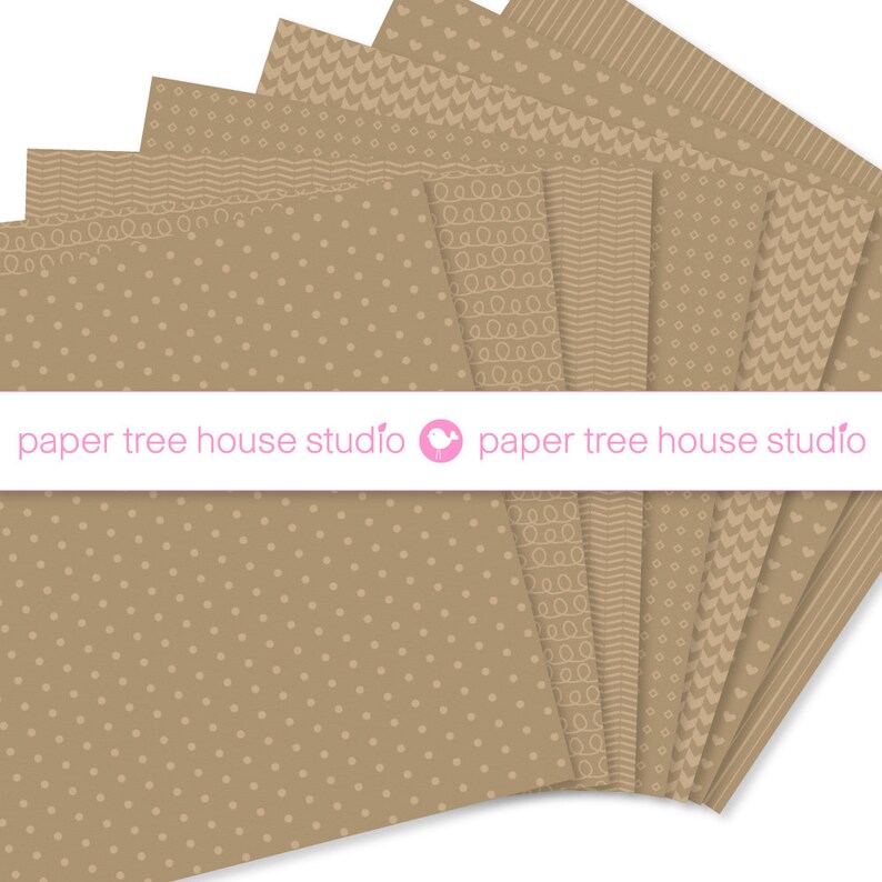 Craft Paper Digital Set. Brown Craft Paper. Brown Scrapbook Etsy