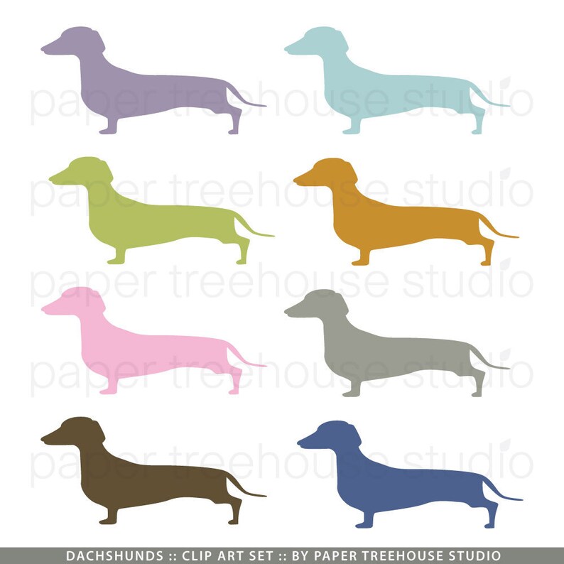 Dog Clip Art. Dachshund Clipart. Weiner Dog Clipart. Puppy | Etsy