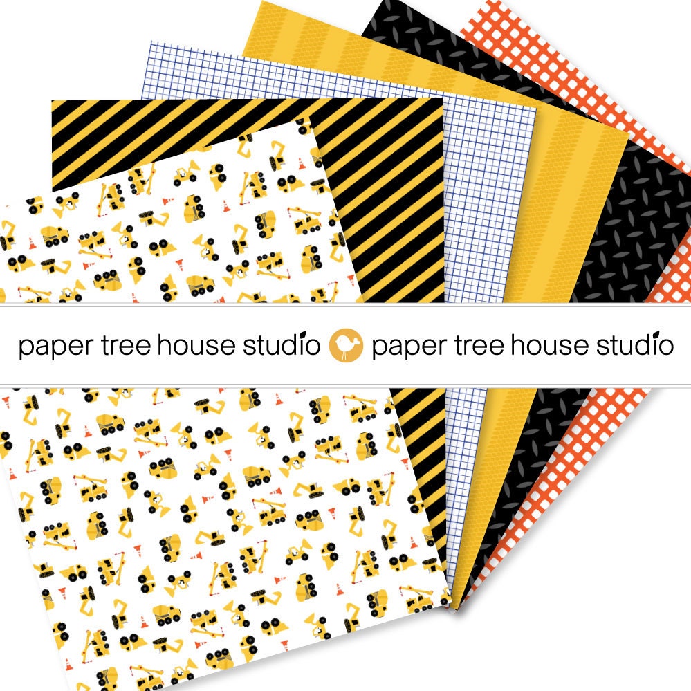 Construction Truck Digital Paper. Construction Scrapbook Paper ...