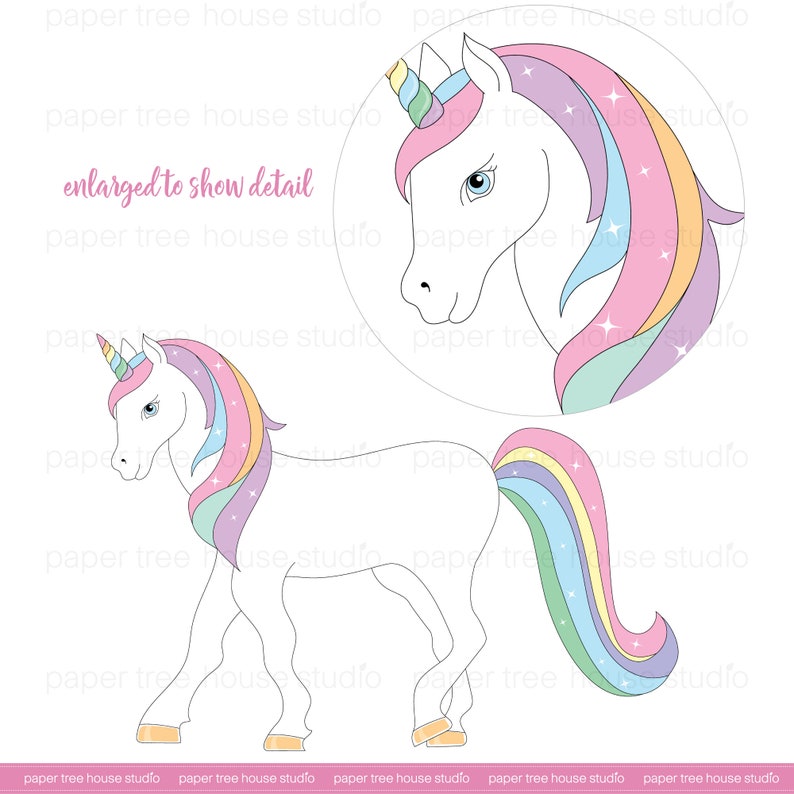 Rainbow Unicorn Clip Art Set. Unicorn Clipart. Unicorn PDF. Rainbow Clip Art. Unicorn Birthday. Unicorn Digital Download. Unicorn PNG. ID278 image 3