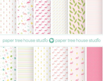 Flamingo Digital Paper. Pink Flamingo Print. Pineapple Paper. Flamingo Download. Flamingo Wallpaper. Tropical Paper. Palm Tree Paper. PNG